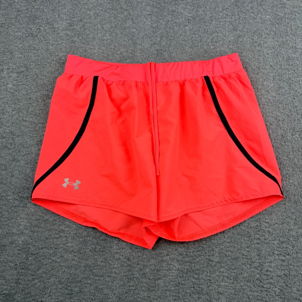 Under Armour Women's S Small HeatGear Running Shorts Neon Pink Trim Loose Fit